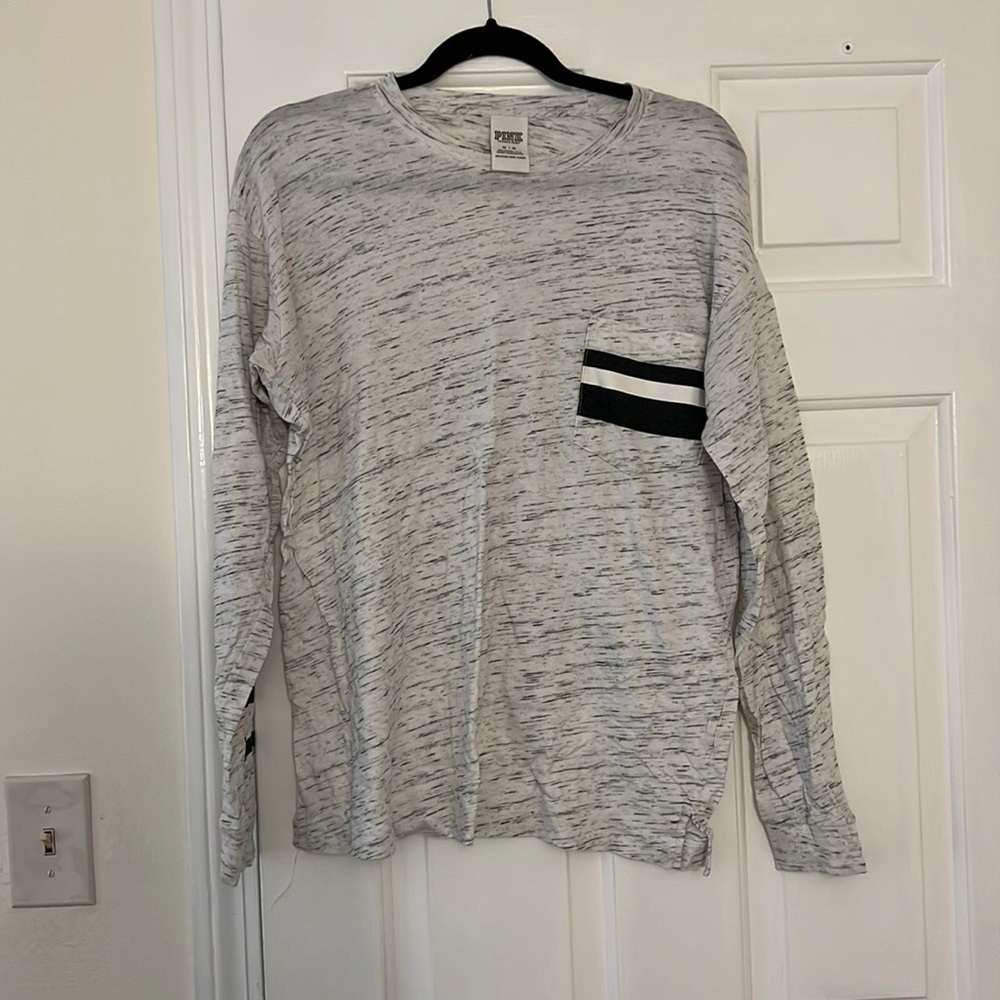Pink long sleeve pocket tee